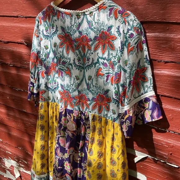 Anthropologie Lilka Patchwork Trapeze Dress Women's Size XS