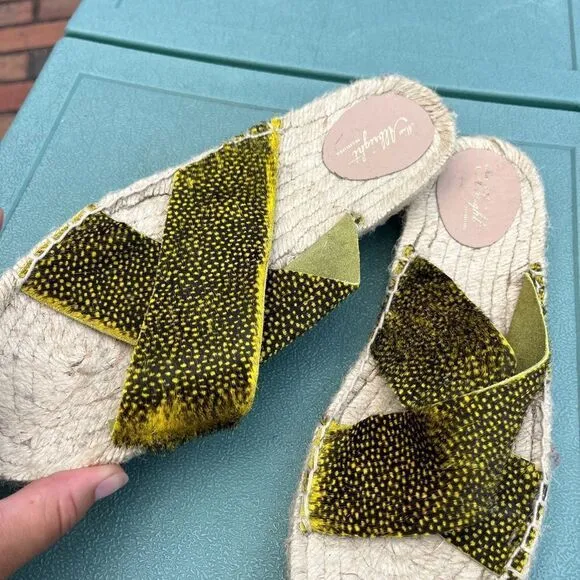 Anthropologie Miss Albright Calf Hair Slide Sandals