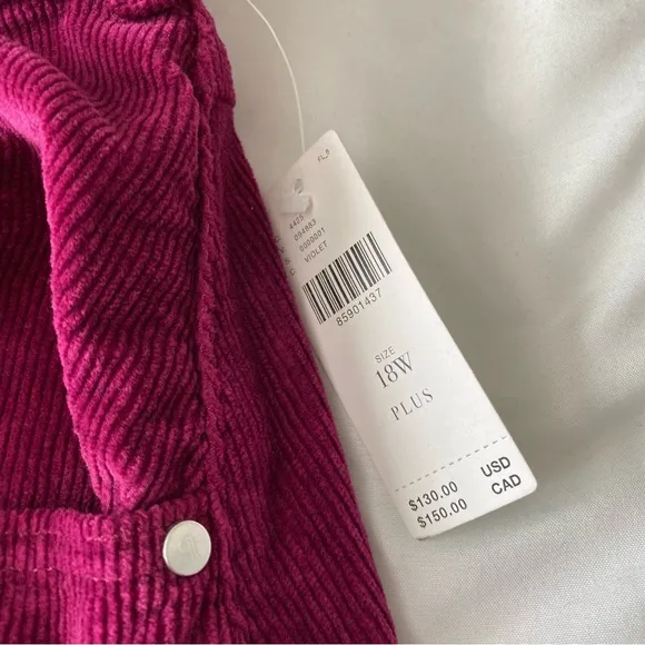 Anthropologie Pilcro The Madi Front-Slit Violet Corduroy Skirt