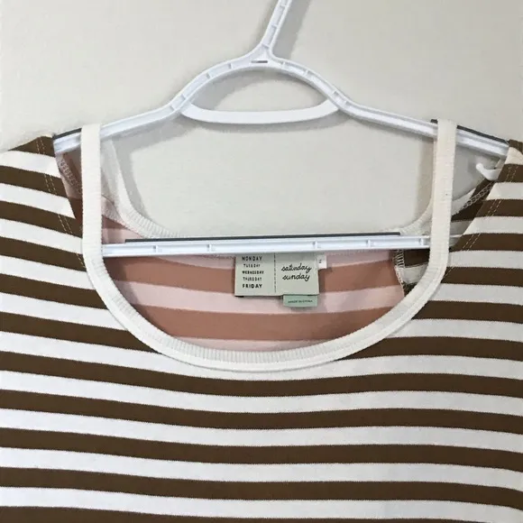 Anthropologie Women’s Saturday Sunday Faith Two-Tone Striped T-shirt Maxi Dress