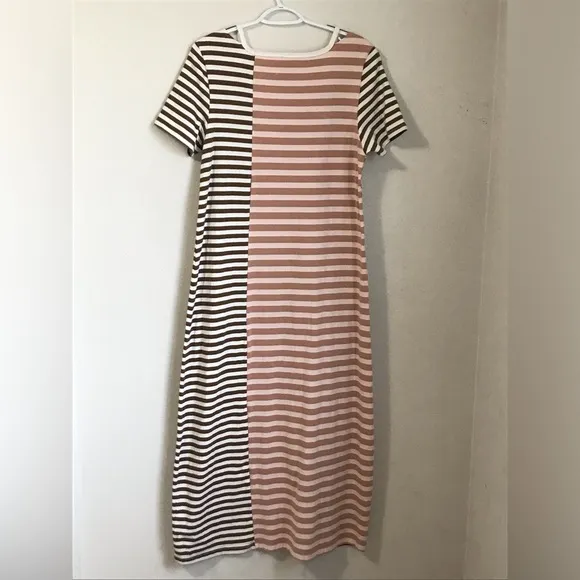 Anthropologie Women’s Saturday Sunday Faith Two-Tone Striped T-shirt Maxi Dress