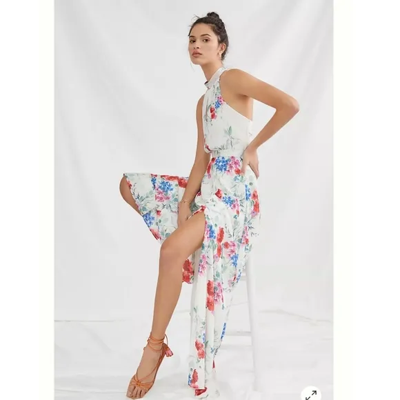 Anthropologie × Yumi Kim Petaluma Halter Maxi Dress Sz/L