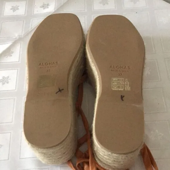 Anthropologie x Alohas Paw Paw Sprits Platform  Sandals size 37