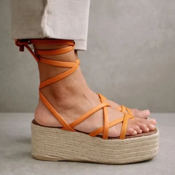 Anthropologie x Alohas Paw Paw Sprits Platform  Sandals size 37