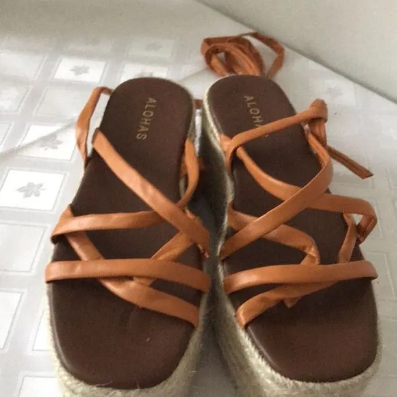 Anthropologie x Alohas Paw Paw Sprits Platform  Sandals size 37