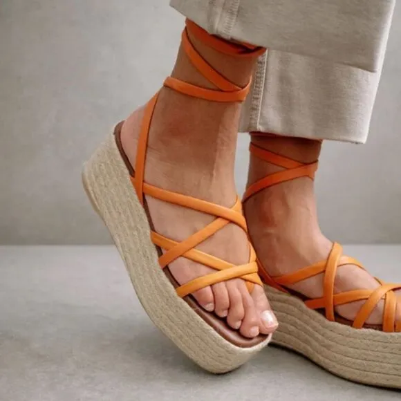 Anthropologie x Alohas Paw Paw Sprits Platform  Sandals size 37