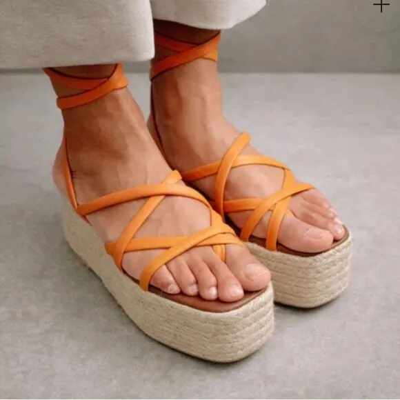 Anthropologie x Alohas Paw Paw Sprits Platform  Sandals size 37