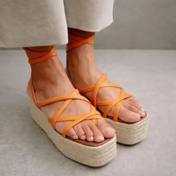Anthropologie x Alohas Paw Paw Sprits Platform  Sandals size 37