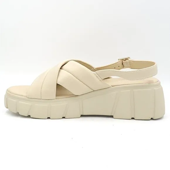 Aqua College Women Godess Slingback Chunky Platform Sandals Sz US 11M Bone Beige