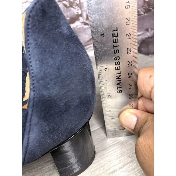 Aquatalia Blue Suede Leather Ankle Strap Heel Sandals Women’s Sz 11M US/42EU