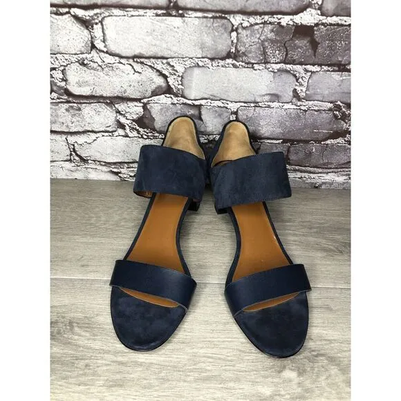 Aquatalia Blue Suede Leather Ankle Strap Heel Sandals Women’s Sz 11M US/42EU