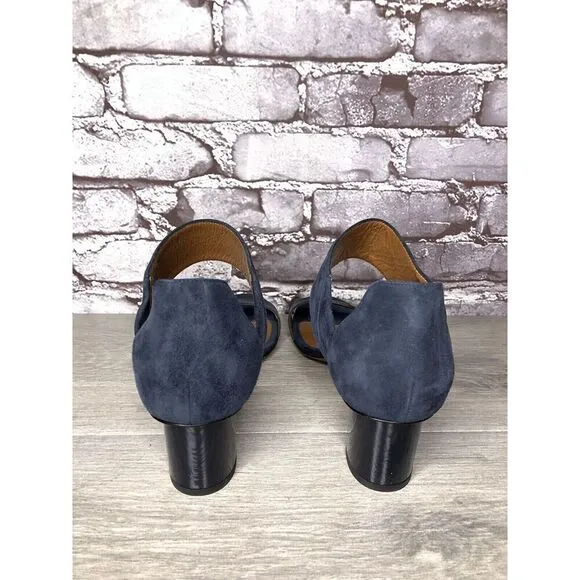 Aquatalia Blue Suede Leather Ankle Strap Heel Sandals Women’s Sz 11M US/42EU