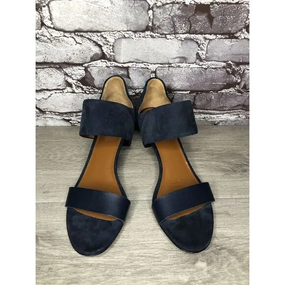 Aquatalia Blue Suede Leather Ankle Strap Heel Sandals Women’s Sz 11M US/42EU