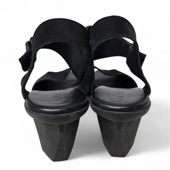 Arche Obibbi Black Suede Heeled Sandals Women's Wrap Around Open Toe Dressy 11