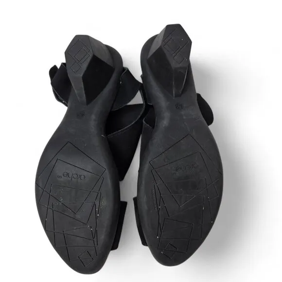 Arche Obibbi Black Suede Heeled Sandals Women's Wrap Around Open Toe Dressy 11