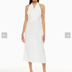 Aritzia Babaton Linen Blend White Halter Dress 6