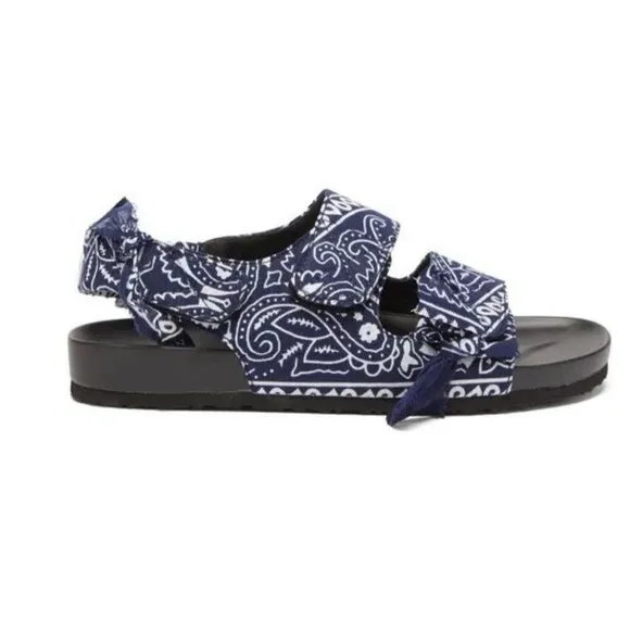 Arizona Love Apache Bandana Print Open Toe Sandals Blue‎ Size 9 New