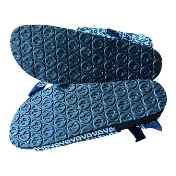Arizona Love Apache Bandana Print Open Toe Sandals Blue‎ Size 9 New