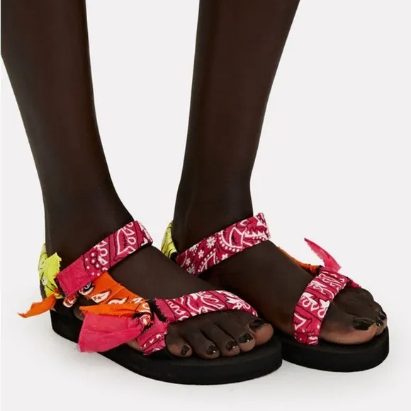 ARIZONA LOVE Trekky Bandana Knotted Sandals Sz 39/US9