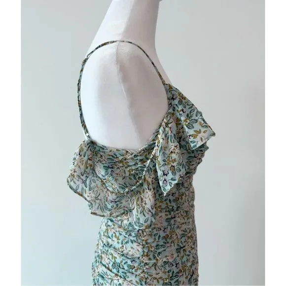 ASTR Daisy Dell Midi Dress Floral Ruffle Maxi Dress Small