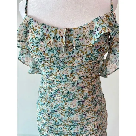ASTR Daisy Dell Midi Dress Floral Ruffle Maxi Dress Small