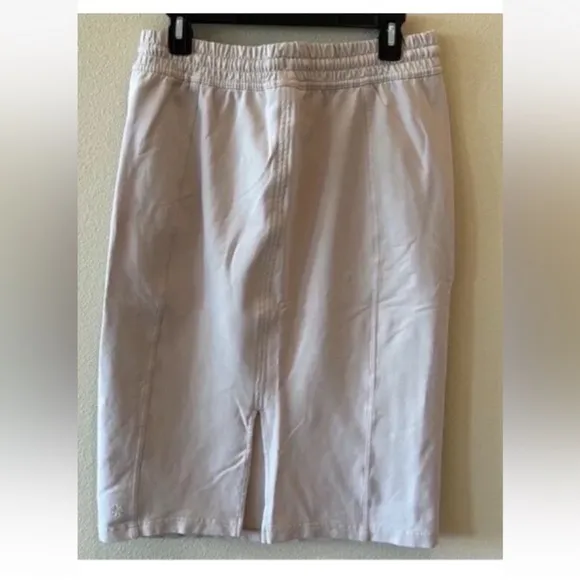 Athleta Retro Terry Midrise Skirt Medium Abalone Grey Tan