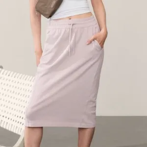 Athleta Retro Terry Midrise Skirt Medium Abalone Grey Tan