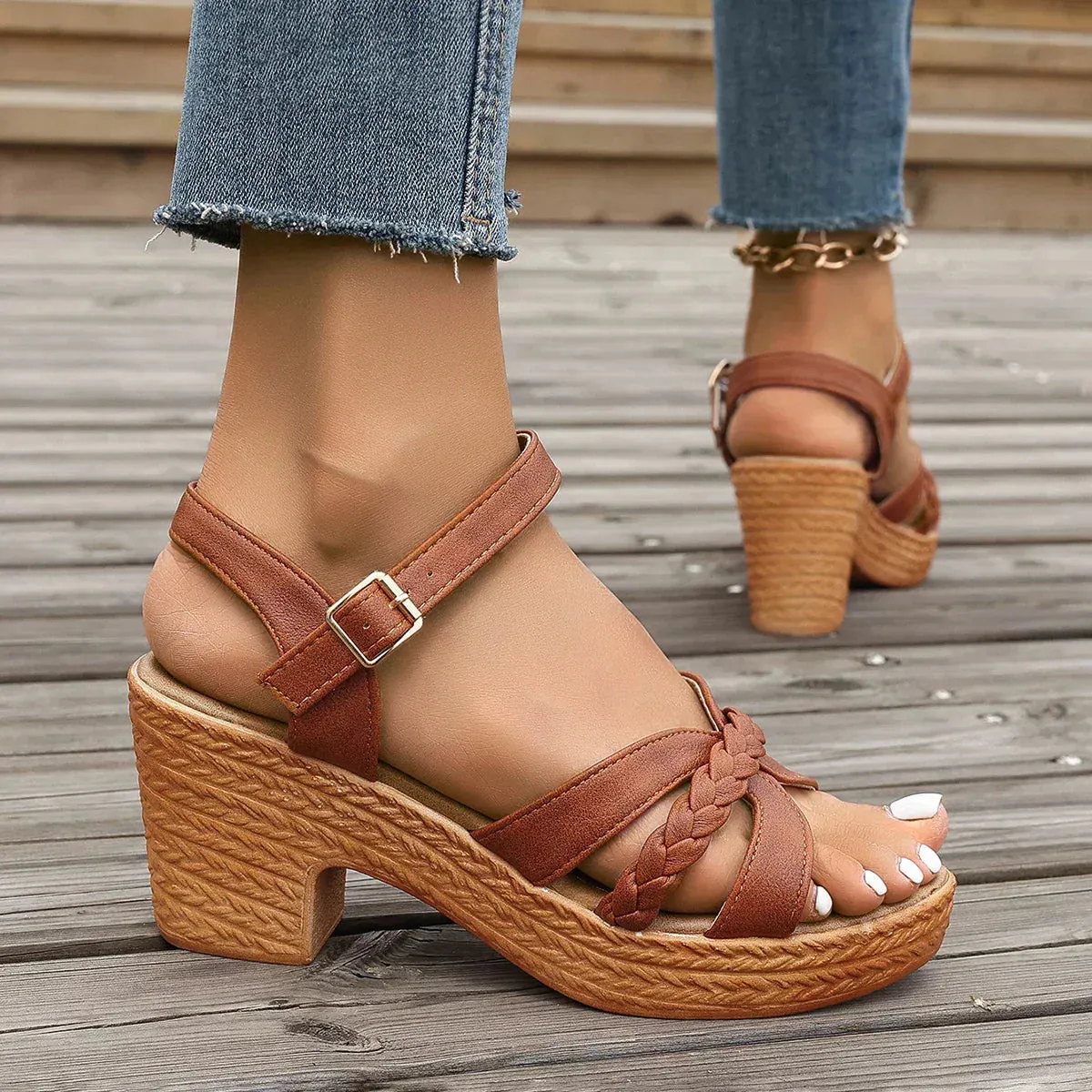 Avalance | Orthopedic Mid Heel Sandals