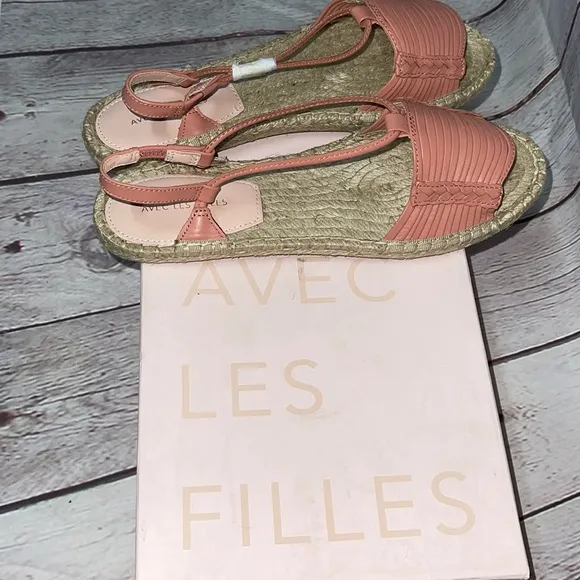 Avec Les Filles Leather Coral “Genevieve” Sandal