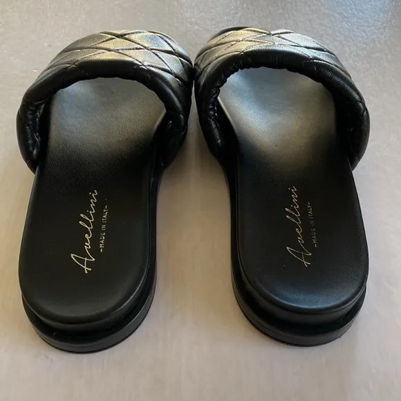 AVELLINI Women’s Black Cushion Slides Sandals Size 39 or 8 US
