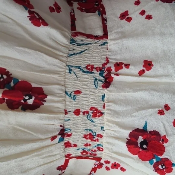 ba&amp;sh Blabe Ecru Poppy Red Floral Lady Dress size 2