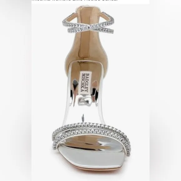Badgley Mischa womens Lillie Crystal Dual-Strapped Block Heels NEW, Size 9