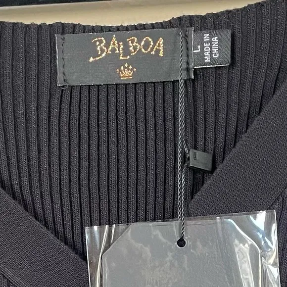 Balboa Sleeveless Knit Dress with Front Cut Out and Side Slit - Size Large