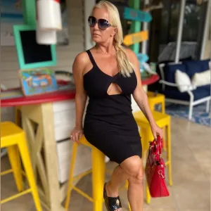Balboa Sleeveless Knit Dress with Front Cut Out and Side Slit - Size Medium