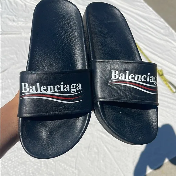 Balenciaga Black Slide Sandals for Men