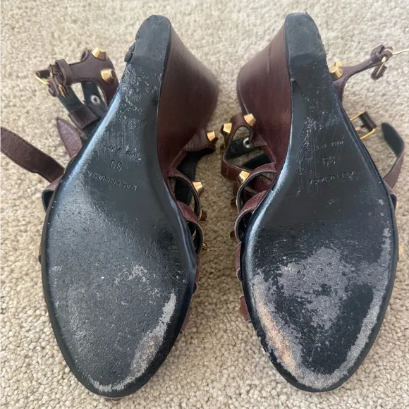 BALENCIAGA Studded Brown Sandals