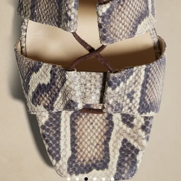 Banana Republic women’s  10 Print embossed snake-effect laced gladiator sandal