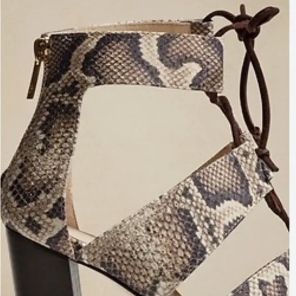 Banana Republic women’s  10 Print embossed snake-effect laced gladiator sandal