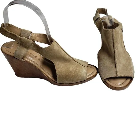 Barbara Barbieri beautiful 100% Sueded leather made in Italy wedge sandals.