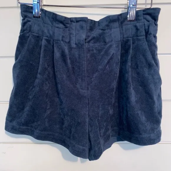 BCBGMAXAZRIA Women's Midnight Blue Teal Symon Faux Suede Shorts (XXS)
