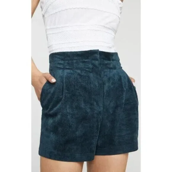 BCBGMAXAZRIA Women's Midnight Blue Teal Symon Faux Suede Shorts (XXS)