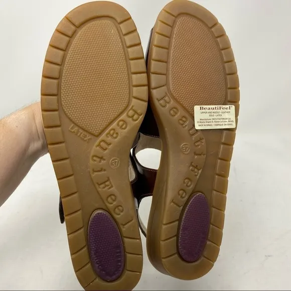 Beautifeel Bellagio brown washed leather sandals