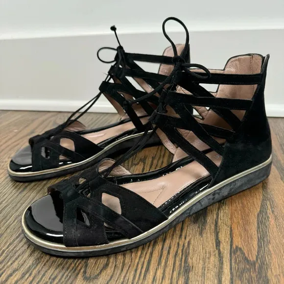 Beautifeel black leather comfort sandals size 40/9