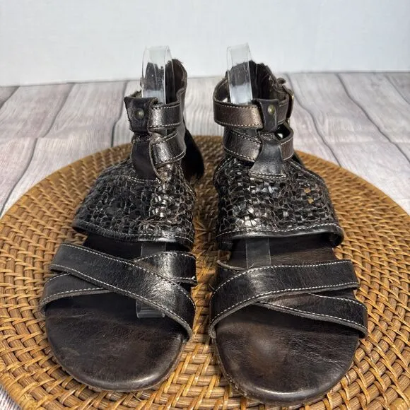 BED STU Women's Sandals Gladiator Capriana Distressed Leather Strappy Flat 10