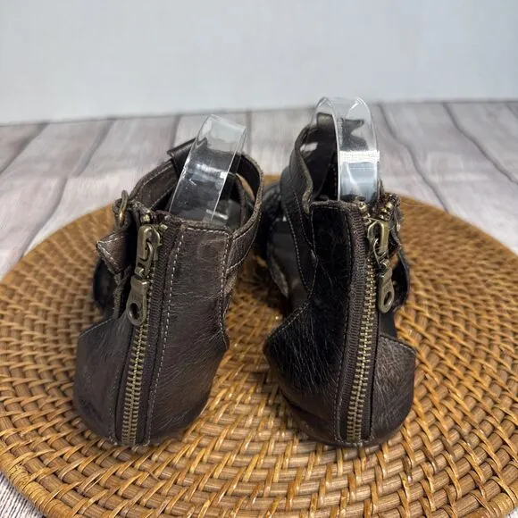 BED STU Women's Sandals Gladiator Capriana Distressed Leather Strappy Flat 10