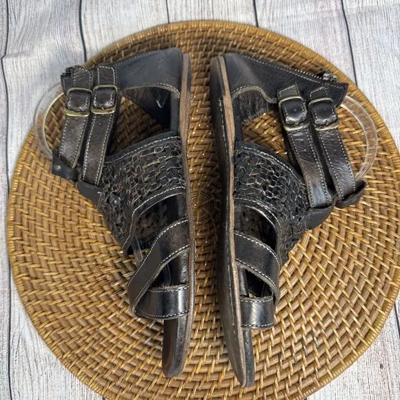 BED STU Women's Sandals Gladiator Capriana Distressed Leather Strappy Flat 10