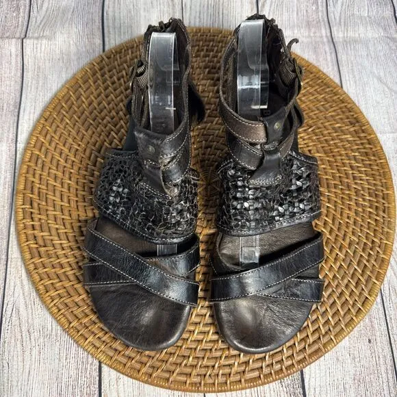BED STU Women's Sandals Gladiator Capriana Distressed Leather Strappy Flat 10