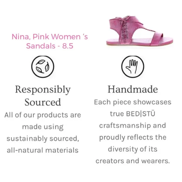 BED|STU, Size 8.5, Women’s Nina, Pink, Sandals, Comfort All Day, NEW in BOX!
