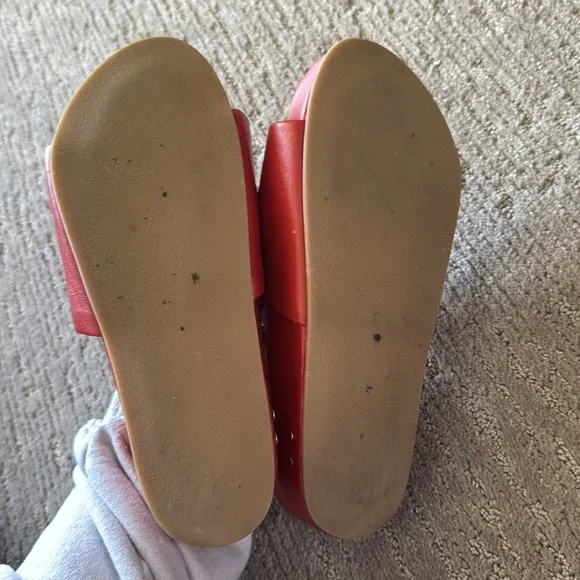 Beek Red Pelican Leather Slide