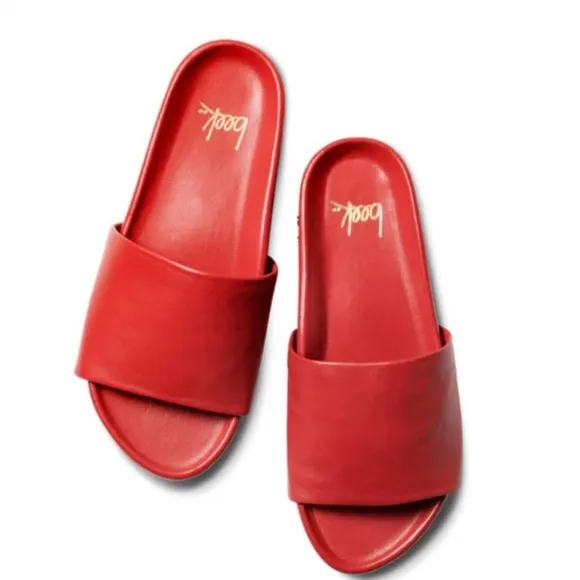 Beek Red Pelican Leather Slide